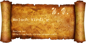 Welsch Virág névjegykártya